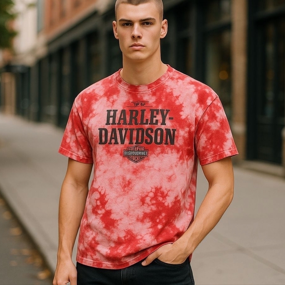 HARLEY Davidson Tiedye Mens tee. Size Xlarge. Reworked.